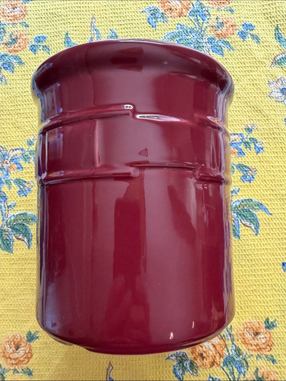 Longaberger Crock - 2Qt paprika Utensil Crock with Stoneware Base